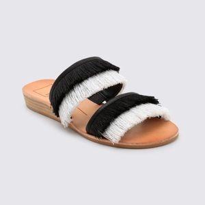 NWT | Dolce Vita Black & White Fringe Haya Sandal